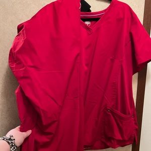 Healing Hands Purple Label Red Scrub Set 3X/2X